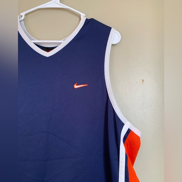 Vintage Nike Basketball Jersey Mens Large blue orangeTank 90s Swoosh - Picture 4 of 7